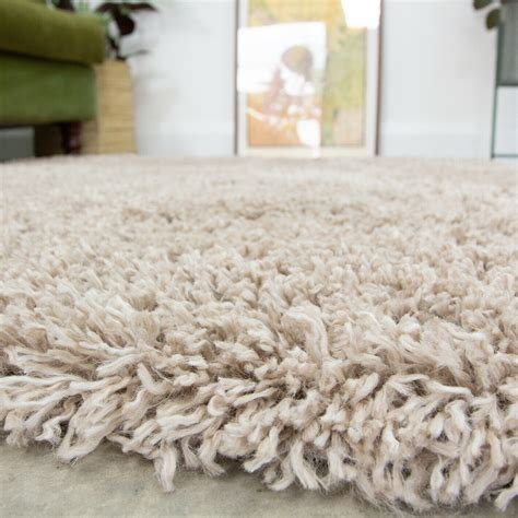Cosy Shaggy Rug Small Large Thick 45cm Plain Living Room Rug Non Shed