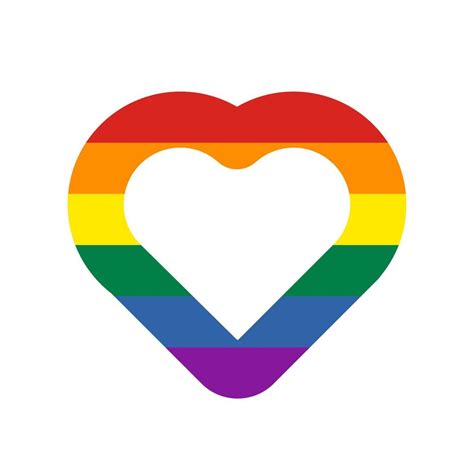 pride flag heart shape icon isolated on white background lgbt love modern sign vector