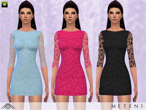 Serenity Dress By Metens Sims 4 Female Clothes