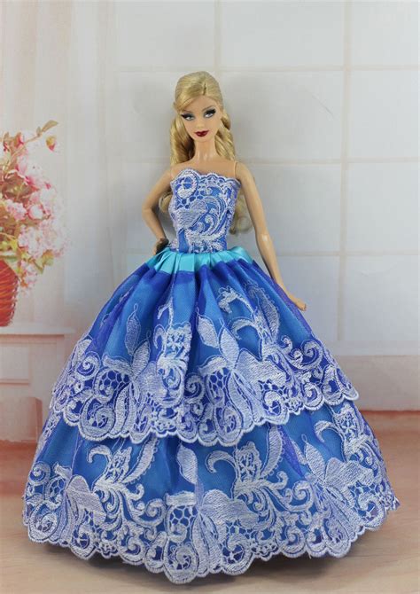 299 Blue Fashion Princess Party Dressevening Clothesgown For Barbie Doll S332 Ebay