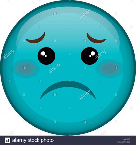 Sad Face Emoticon Kawaii Character Stock Vector Image And Art Alamy