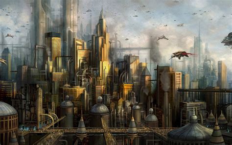 Sci Fi City Cities Artwork Art Futuristic Wallpaper X Wallpaperup