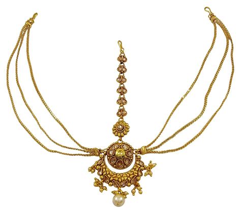 The forehead jewelry started during the twelfth century under the rule of chola empire in the southern of indian. Matra Indian Traditional Goldtone Kundan Stone Matha Patti ...