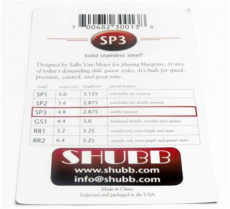Shubb Sp3 Stainless Steel Double Cutaway Sally Van Meter Bluegrass