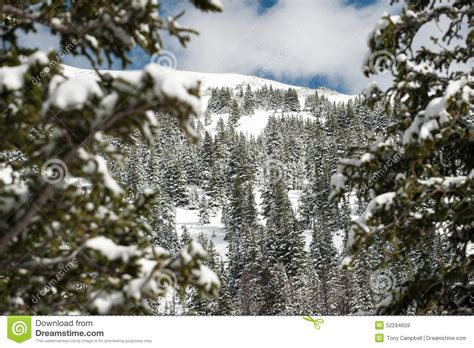 Snow Covered Mountain Stock Image Image Of Wilderness 52294659