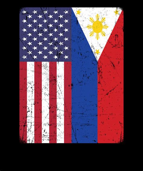 Filipino American Philippines 4th Of July T Fourth July Usa Flag
