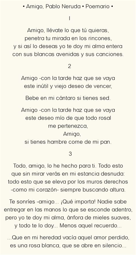 Amigo Pablo Neruda Poema Original