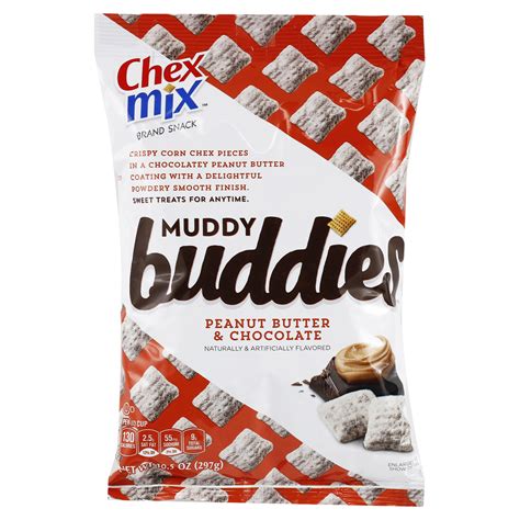 chex mix muddy buddies peanut butter and chocolate snack 10 5 oz bag chips meijer grocery