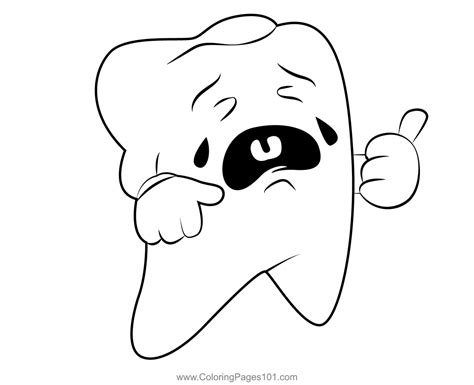 Crying Tooth Coloring Page For Kids Free Health Printable Coloring