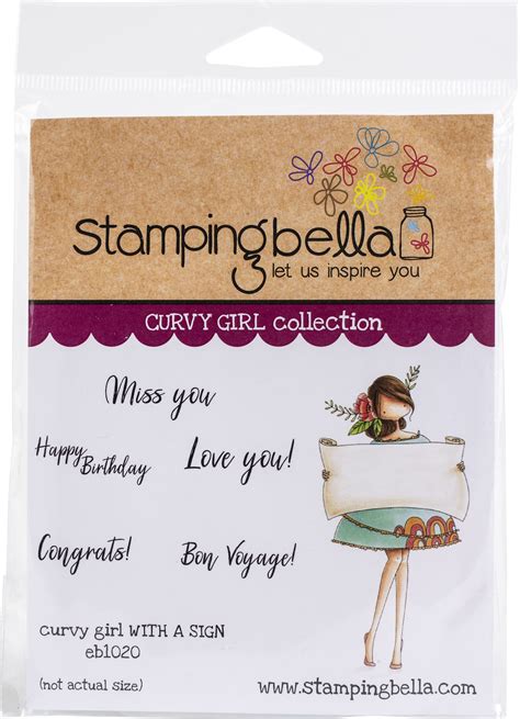 Stamping Bella Cling Stamps Curvy Girl With A Sign Stencils And Forms