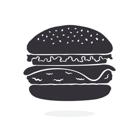 Silhouette Icon Of Hamburger With Cheese Tomato And Salad 17783136