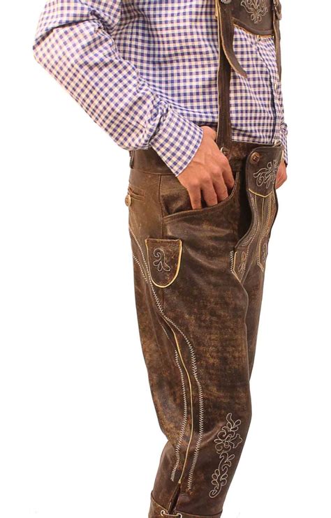 Bundhosen Knee Length Trousers Wild Brown Lederhosen Store