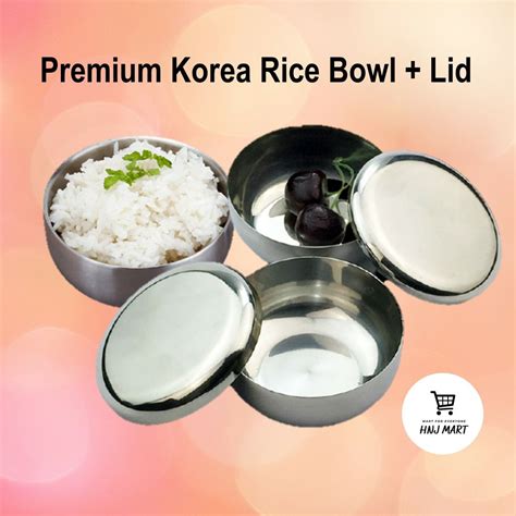Premium Korea Rice Bowl With Lid Stainless Steel Korean Rice Bowl