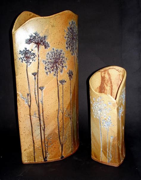 Black Maggie Slab Vase Beginner Pottery Pottery Patterns Hand Built