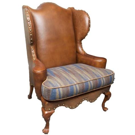 Image Of Century Leather Wingback Chair W Nailhead Trim Leather Wingback Chair Chair