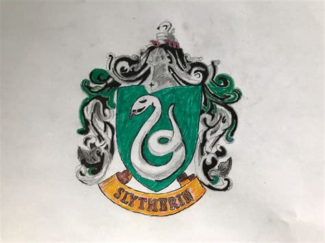 Slytherin Crest Drawing The Completed Drawing Of The Slytherin Crest