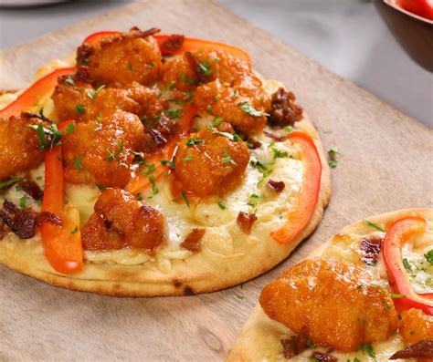Orange Chicken And Bacon Flatbread Pizza Recipe Easy Home Meals