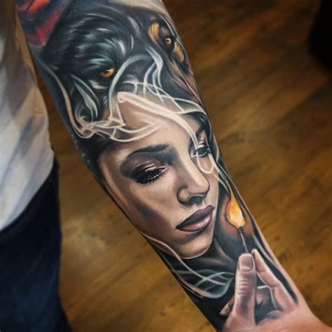 Great Woman And Match Tattoo On Forearm By Jordan Croke Tattooimages Biz