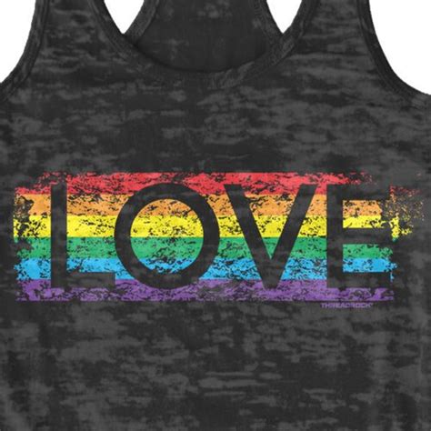 Gay Pride Rainbow Love Womens Burnout Racerback Tank Top Etsy