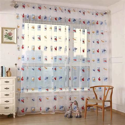 Small Cartoon Car Voile Curtain Lovely Children Blackout Curtains For