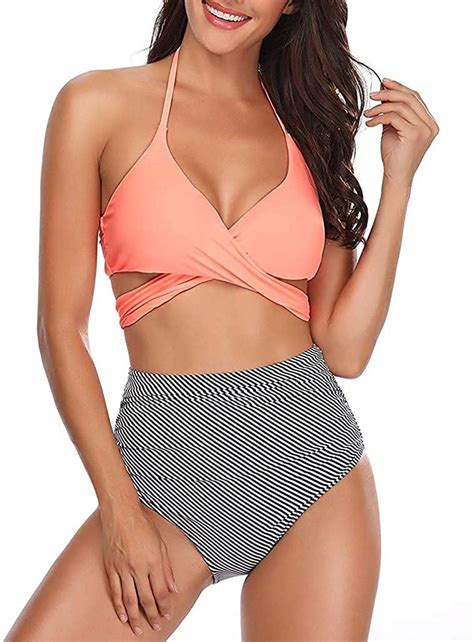 LEEDY Badeanzüge Sommer Frauen Badeanzug Halter Bandage Wrap Bikini Set