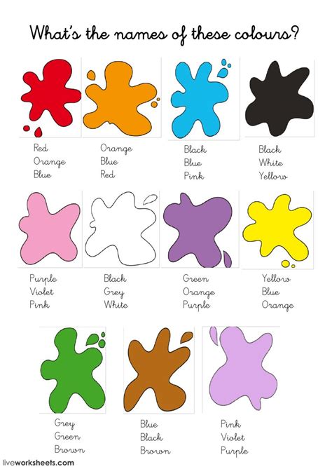 Colours Interactive And Downloadable Worksheet You Can Do The