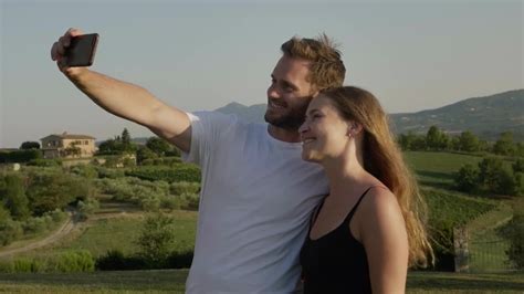 Travelling Couple Takes Selfie Stock Video Youtube