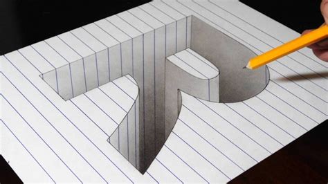Drawing A R Hole In Line Paper 3d Trick Art Optical Illusion Youtube