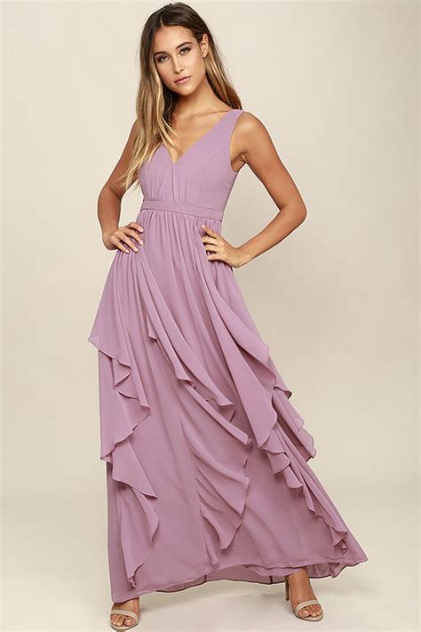 Lovely Mauve Dress Maxi Dress Bridesmaid Dress 9200