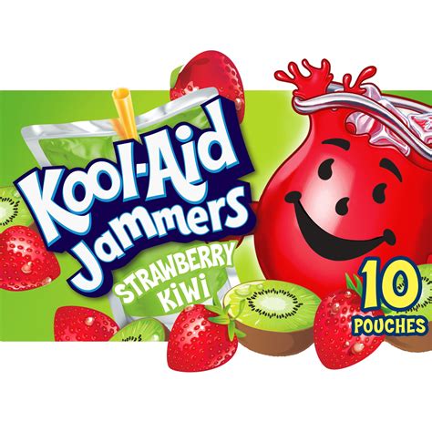 Kool Aid Jammers Strawberry Kiwi Kids Drink 0 Juice Box Pouches 10 Ct