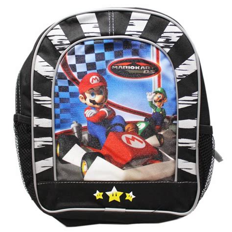 Mario Kart Ds Blackgray Kids Mini Backpack 10in