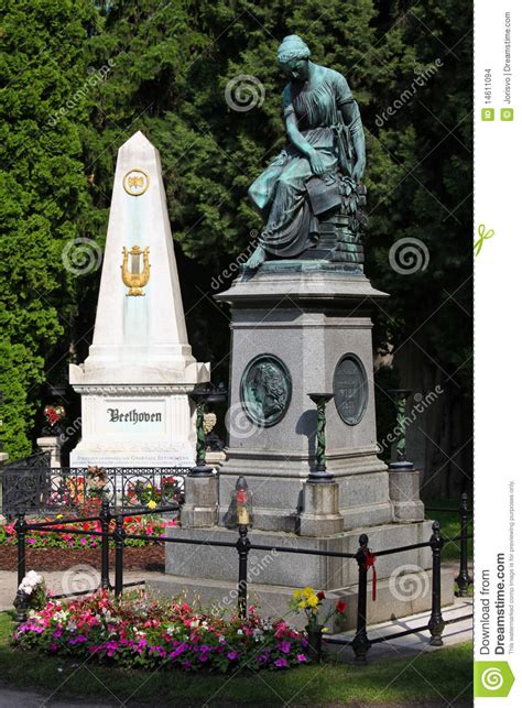 Mozart Memorial And Grave Of Beethoven In Vienna Stock Photo Image Of