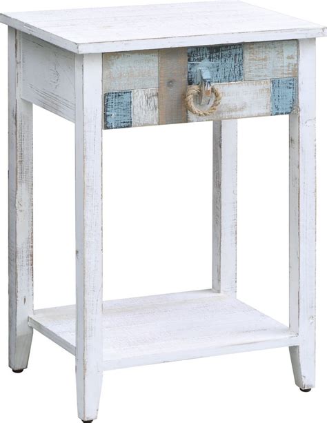 The Canora Is A White Washed Accent Table With One Drawer The Drawer