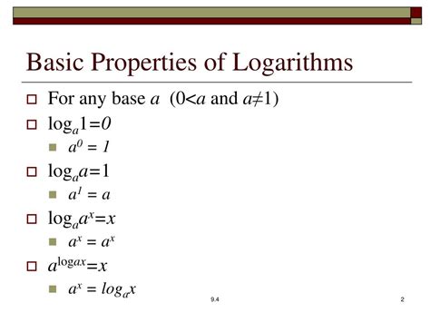 Ppt Section 94 Properties Of Logarithms Powerpoint Presentation
