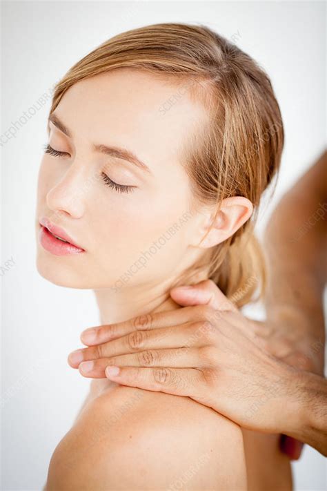 Woman Receiving A Back Massage Stock Image C Science