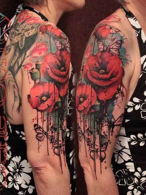60 Beautiful Poppy Tattoos Art And Design Poppies Tattoo Sleeve