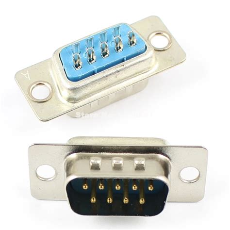 100 Pcs Per Lot D Sub 9 Pin Male Solder Type Plug Adapter Connector 2