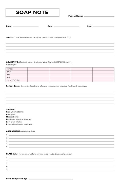 Nurse Notes Template Sample Design Layout Templates