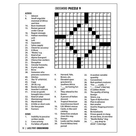 Large Print Crossword Puzzle Book With Pencil Vol 1