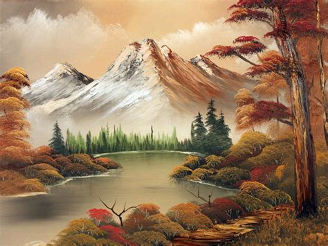 A Calm Day Mountain Landscape Painting Scenery Paintings Landscape