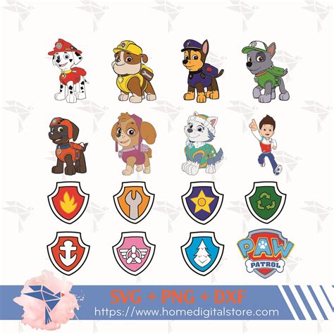 Paw Patrol SVG Clipart PNG Paw Patrol SVG Paw Patrol Badges SVG