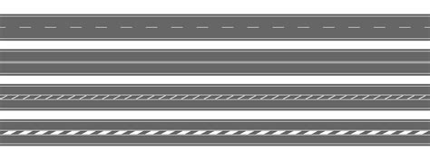 Set Of Straight Roads Horizontal Top View Empty Highways With