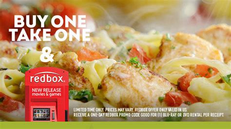 Olive Garden Buy One Take One Is Back Get A Free Redbox Rental