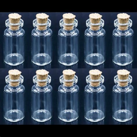 Jags Mini Glass Bottles With Cork 4 Ml Pack Of 10 Size 16x35mm
