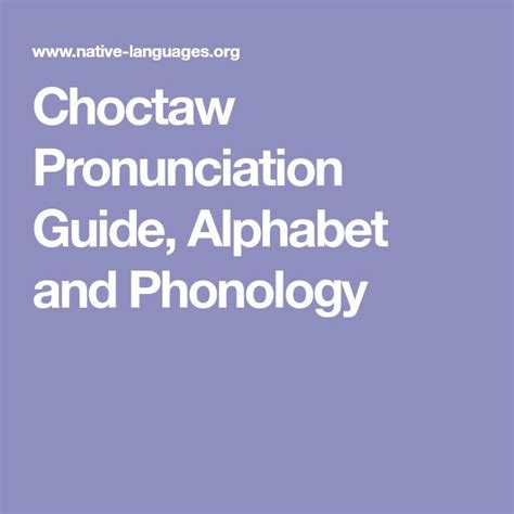 Choctaw Pronunciation Guide Alphabet And Phonology Choctaw
