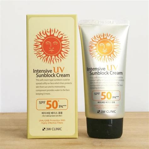 It gives a subtle smooth finish which makes it ideal as a makeup base. skinappetitx3wclinic 3W CLINIC Intensive UV Sunblock Cream ...
