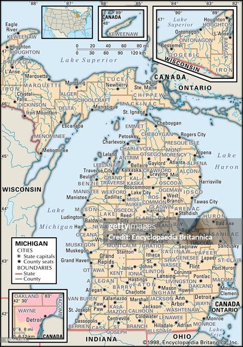 Political Map Of Michigan Political Map Of The State Of Michigan