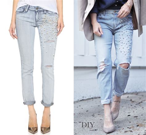 Diy Pearl Embellished Jeans A Little Craft In Your Day
