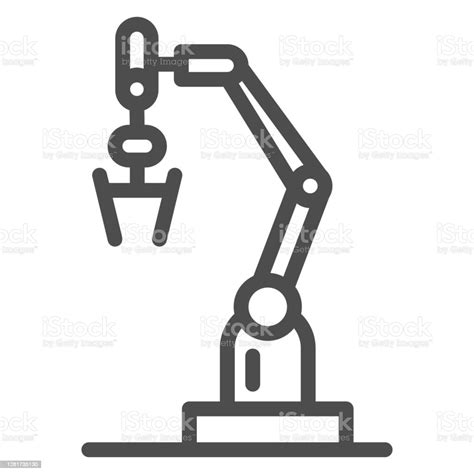 Icône De Ligne De Machine De Robot Concept De Robotisation Signe Robotisé De Manipulateur De