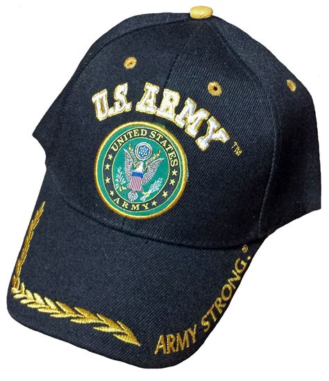 Us Army Hat Black Army Strong Logo Baseball Cap With Wreath Military
